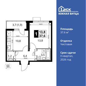 36,5 м², 1-комнатная квартира 7 350 000 ₽ - изображение 66