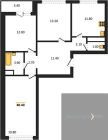 Квартира 80,4 м², 3-комнатная - изображение 1