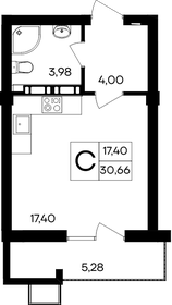 Квартира 30,7 м², студия - изображение 1