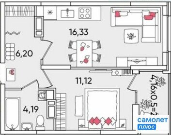 Квартира 39 м², 1-комнатная - изображение 1