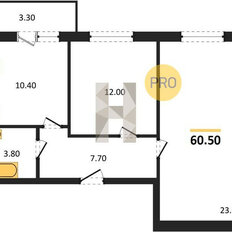 Квартира 60,5 м², 2-комнатная - изображение 1