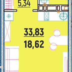 Квартира 33,8 м², студия - изображение 3