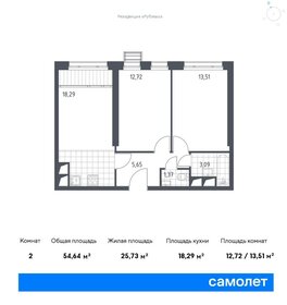 Квартира 54,6 м², 1-комнатные - изображение 1