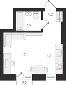 27 м², квартира-студия 5 500 000 ₽ - изображение 4