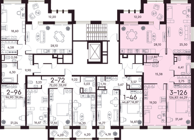 Квартира 126,7 м², 3-комнатная - изображение 2