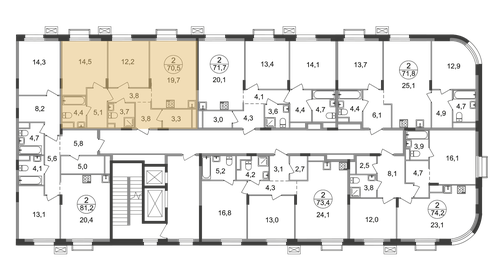 Квартира 70,5 м², 2-комнатная - изображение 2