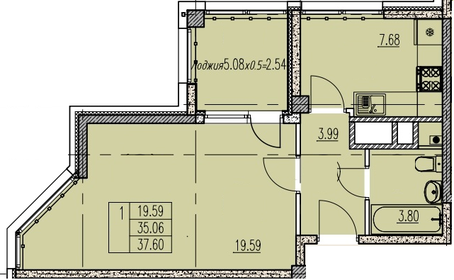 38 м², 1-комнатная квартира 11 028 700 ₽ - изображение 27