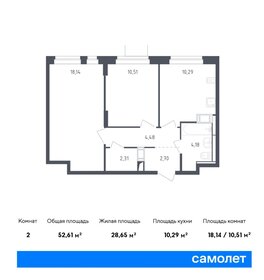 Квартира 52,6 м², 2-комнатная - изображение 1