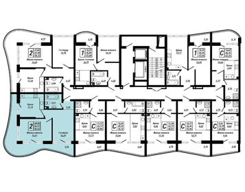 Квартира 56,6 м², 2-комнатная - изображение 2