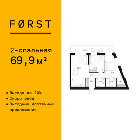 Квартира 69,9 м², 2-комнатная - изображение 1