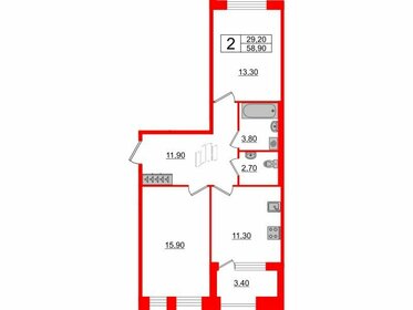 59,1 м², 2-комнатная квартира 21 807 900 ₽ - изображение 45