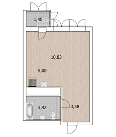 Квартира 24,2 м², студия - изображение 2