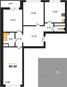 Квартира 80,4 м², 3-комнатная - изображение 1