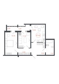 Квартира 67,4 м², 2-комнатная - изображение 2