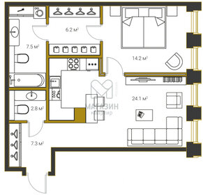 Квартира 62 м², студия - изображение 1