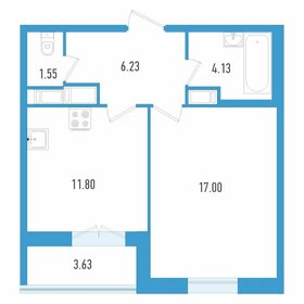 Квартира 42,5 м², 1-комнатная - изображение 1