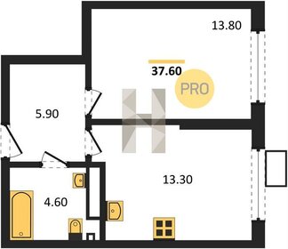 Квартира 37,6 м², 1-комнатная - изображение 1