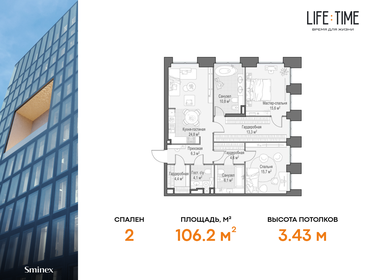 111,8 м², 3-комнатная квартира 93 307 736 ₽ - изображение 28