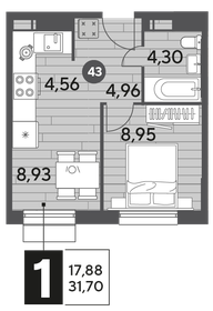 31,5 м², 1-комнатная квартира 5 500 000 ₽ - изображение 50