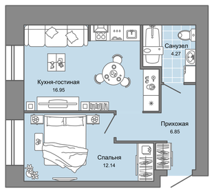 40,7 м², 2-комнатная квартира 4 151 400 ₽ - изображение 32