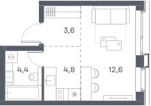 26,3 м², квартира-студия 14 471 624 ₽ - изображение 12