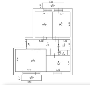 Квартира 78,2 м², 3-комнатная - изображение 1