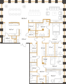 246,3 м², 4-комнатная квартира 95 066 480 ₽ - изображение 54