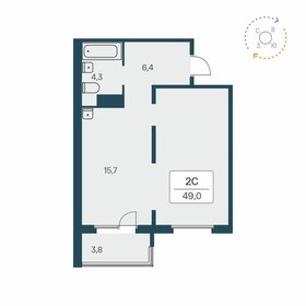 Квартира 49 м², 2-комнатная - изображение 1