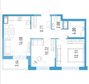 Квартира 53,8 м², 2-комнатная - изображение 1