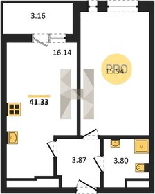 Квартира 41,3 м², 1-комнатная - изображение 1