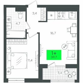 35,4 м², 1-комнатная квартира 4 650 000 ₽ - изображение 6