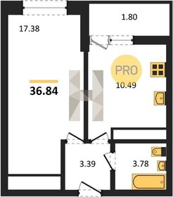 Квартира 36,8 м², 1-комнатная - изображение 1