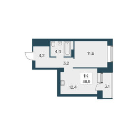 Квартира 38,9 м², 1-комнатная - изображение 1