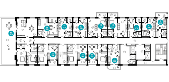 Квартира 37,3 м², 1-комнатные - изображение 2