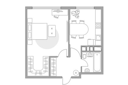 Квартира 41,4 м², 1-комнатная - изображение 1
