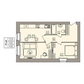 49,9 м², 2-комнатная квартира 6 100 000 ₽ - изображение 71