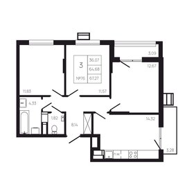 95,1 м², 3-комнатная квартира 12 600 000 ₽ - изображение 29