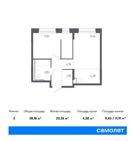 39,3 м², 1-комнатная квартира 6 180 925 ₽ - изображение 28