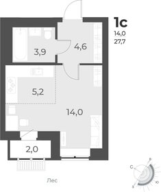 Квартира 27,7 м², студия - изображение 1