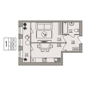 Квартира 32,3 м², 1-комнатная - изображение 1