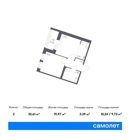 Квартира 32,6 м², 1-комнатная - изображение 1