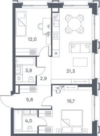 64,9 м², 2-комнатная квартира 31 495 970 ₽ - изображение 16