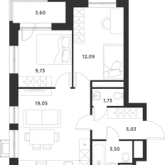 Квартира 54,7 м², 3-комнатная - изображение 3