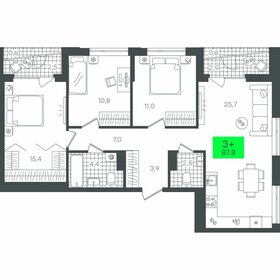 Квартира 87,8 м², 3-комнатная - изображение 1