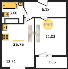 Квартира 35,8 м², 1-комнатная - изображение 1