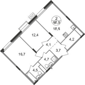 67,4 м², 2-комнатная квартира 13 924 462 ₽ - изображение 19