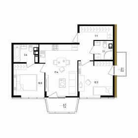 74,6 м², 2-комнатная квартира 19 840 000 ₽ - изображение 122