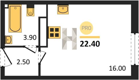 Квартира 22,4 м², студия - изображение 1