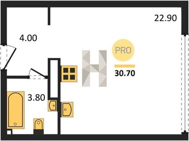 Квартира 30,7 м², студия - изображение 1