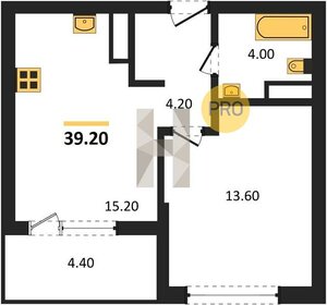 Квартира 39,2 м², 1-комнатная - изображение 1